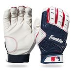 Franklin Sports MLB Batting Gloves - 2nd Skinz Youth Batting Gloves - Youth Baseball Batting Gloves - Youth S Navy Batting Gloves - Youth Small