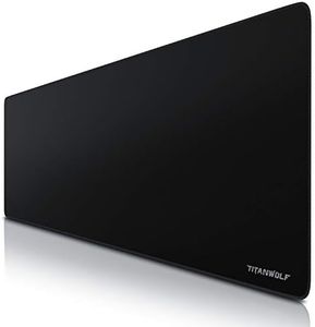 TITANWOLF - Grande Tappetino Mouse da Gioco - XXXL Oversize Mousepad - Dimensione 1200x400mm - XXL Formato Oversize da scrivania e Tavolo - per Mouse e Tastiera - Alpha Nero