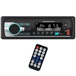 Aototeck Single DIN Car Stereo Bluetooth Hands-free, 12V-24V Car Radio with TF/Dual USB/AUX Port, 1 Din Car Audio FM Radio with Colors Lighting, Digital MP3 Player with APP Remote Control