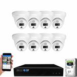 GW Security 16CH 8MP Full-Time NVR Security Camera System with 8 UltraHD 4K Outdoor/Indoor IP Microphones, Smart AI Human Detection PoE Dome