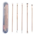 Color Blackhead Tool Kit, Stainless Steel Acne Needles Double Side Spot Squeezer Tool, Pimple Popper Tool Kit, Whitehead Removal (Rose Gold