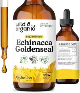 Wild & Organic Echinacea Goldenseal Tincture - Immune Support Drops with Echinacea and Goldenseal Root Extract - Vegan, Sugar & Alcohol-Free Liquid Supplement - 4 fl oz