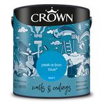 CROWN 2.5L Breatheasy MATT Emulsion Paint for Walls & Ceilings - PEEK-A-BOO BLUE