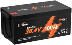 LiTime 38.4V(36V) 100Ah Lithium Golf Cart Battery, Built-in 200A BMS, 15000 Cycles Rechargeable LiFePO4 Battery, Support up to 5kW Motor, Max 7.68kW Continuous Power Output, Perfect for Golf Carts