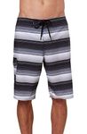 O'NEILL Men's Water Resistant Hyperfreak Stretch Swim Boardshorts, 21 Inch Outseam | Long-Length Swimsuit | - black - 29