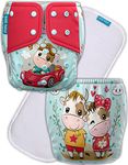 Kids Need Leakage Proof cloth diapers for babies, high absorbent 1 reusable diaper 1 insert pad combo pack washable cloth diaper free size (5-18kg) adjustable pocket diaper W4