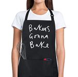 Xornis 100% Cotton Funny Apron Bakers Gonna Bake for Women Men with 2 Pockets Baking Kitchen Cooking Adjustable Bib Apron Gifts for Father's Day Birthday Valentine's Day