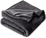 Bare Home Fleece Blanket - Throw Travel Blanket - Black - Lightweight Blanket for Bed, Sofa, Couch, Camping, and Travel - Microplush - Ultra Soft Warm Blanket (Throw/Travel, Forged Iron Grey)