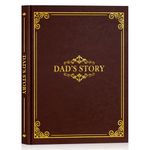 Lanpn Dad Life Story Journal with 300+ Questions, Gifts for Dad Father's Day Birthday Christmas Dads Memory Keepsake Book to Fill Out Leather Father Story Guided Journal to Share Life & Love (Brown)