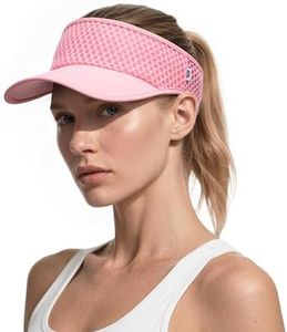 Sun Visors for Women Men Lightweight Adjustable Sun Hat Sunvisor for Golf Running Tennis Pink