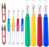 10 Pcs Seam Ripper with 2 Scissor Assorted Color Rippers and Sewing Thread Removers Kit Hand-held Stitch Ripper Sewing Tools for Removing Unwanted Hems and Seams