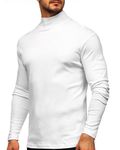 Angbater Fashion Men's Mock Turtleneck Shirts Thermal Long Sleeve Pullover Sweater Slim Fit Lightweight Undershirt White