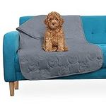 Pawsee Waterproof Dog Blanket for Couch, Washable Pet Couch Cover, Non-slip Bed Sofa Furniture Protector Mat 125 x 75 cm Grey