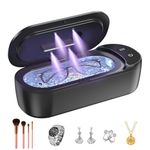 Ultrasonic Jewelry Cleaner Machine, Retainer Cleaner 48kHz, Ultrasonic Cleaner 2 Time Settings with Digital Timer, Clean Multiple Items for Jewelry, Rings, Glasses, Makeup Brushes, Retainer (400ML)