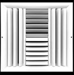 20"w X 20"h 4-Way Aluminum Curved Blade Adjustable Air Supply HVAC Diffuser - Full Control Vertical/Horizontal Airflow Direction - Vent Duct Cover [Outer Dimensions: 21.65"w X 21.65"h]
