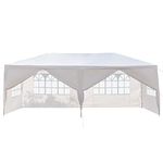 Teekland 10'x20' Outdoor Canopy Party Wedding Tent,Sunshade Shelter,Outdoor Gazebo Pavilion with 4 Removable Sidewalls(10'x20'/6 sidewalls)