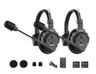 SYNCO XTalk X2 2.4GHz Wireless Headset with Microphone Intercom System Random Master Device Design for Movie Shoot Live Show Stage Performance (2PCS)