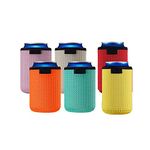 BDHI 6pcs Can Cooler Sleeves Standard Can Covers Coolers Insulators Neoprene Coke Sleeve Covers Machine Washable for Home Office Bar Birthday Weddings Party Favors(Y148-6) (01)