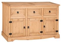 Corona 3 Door 3 Drawer Large Sideboard Light Fiesta Wax