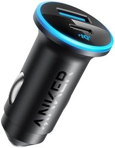 Anker 323 Car Charger 52.5W with PowerIQ 3.0 Ultra-Compact Dual-Port USB-C Fast Charing, Charge 2 devices simultaneously, compatibility with iPhone, iPad, Airpods, Samsung Galaxy Series and More-Black