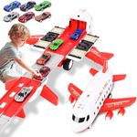 Tyyseis Airplane Race Track Kids Toys with Lights and Sound,Foldable 4 Layer Track Toy Set,Aairplane with Game Mat, Airplane Racing Cars,Christmas Birthday Gifts for Age 3 4 5 6+Years Old Boys Girls