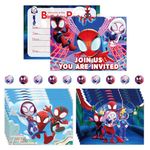 Spider-M Birthday Party Invitations with Envelopes and Stickers, Birthday Invitations for Kids, Birthday Invite cards for Boys Girls(Service 12)