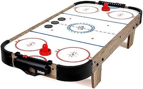 GoSports 40 Inch Table Top Air Hockey Game for Kids - AC Outlet Powered Motor – Oak or Black