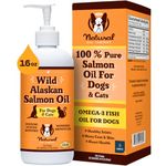 Natural Dog Company Wild Alaskan Salmon Oil for Dogs, Omega 3 & 6 Supplement with EPA & DHA, Supports Immune System, Heart Health, Joint Function, Skin & Coat, All-Natural, 16 Fluid Oz/473ml Bottle