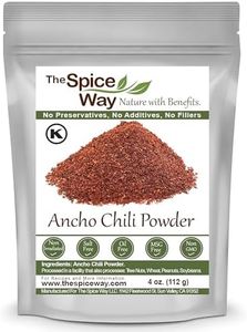 The Spice Way Premium Ancho Chile - Pure Ancho Chilli Powder (4 oz) made from pure dried ancho chili peppers with no additives, no agents. resealable bag