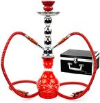 GSTAR Deluxe Series: 17" 2 Hose Hookah Complete Set w/Travel Case (Lilium Red)