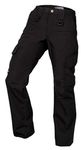 LAPG Women's Uniform Tactical Pants, Elastic Waistband, Training & Work Pants, Black, 14