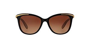 Ralph by Ralph Lauren Women's RA5203 Sunglasses, Shiny Black On Nude & Gold/Polarized Gradient Brown, 54 mm