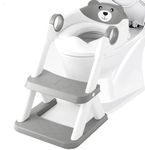 Potty Training Toilet Seat,Upgrade Toddler Toilet Seat for Kids Boys Girls, Potty Training Toilet with Step Stool/Soft Cushioned Seat/Splash Guard, Toddler Potty Seat for Toilet (Grey)