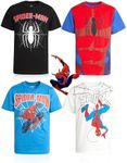 Marvel Boys' Spider-Man T-Shirt - 4 Pack Spider-Verse Spidey Super Hero Graphic Tee - Spider-Man T-Shirt for Boys (4-16), Size 4, Spider Multi