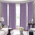 ChadMade Set of 2 Solid Matt Velvet Curtain Panel Drapes Back Tab/Rod Pocket Voilet 50W x 96L Inch Each, Birkin Collection