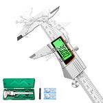 Raynesys Digital Caliper 6 inch 150mm Micrometer Caliper Digital Caliper All Stainless Steel Electronic Diameter Measuring Tool with Large LCD Screen for Household/Jewelers/DIY