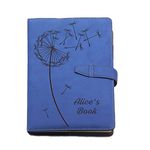 Personalised Notebook Personalised Journals for Women Men Valentines Gift for Him Her Personalised Diary 2024 A5 Size PU Leather Notebook Custom Gifts for Birthday Christmas(Blue Design 3)