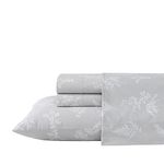 Stone Cottage - King Sheets, Cotton Percale Bedding Set, Crisp & Cool Home Decor (Foliage, King)