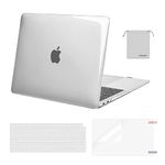 MOSISO Compatible with MacBook Air 13 inch Case M1 2021 2020 2019 2018, Hard Shell for MacBook Air M1 Case 13.3 inch A2337 A2179 A1932 & Keyboard Cover & Screen Film & Storage Bag, Crystal Clear