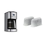 Cuisinart DCC-3200C 14-Cup Programmable Coffeemaker, Silver + DCC-RWFC Replacement Charcoal Water Filters - 2 pack