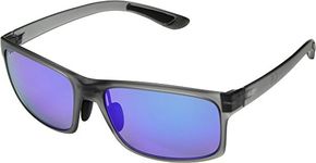 Maui Jim Men's and Women's Pokowai Arch Polarized Rectangular Sunglasses, Translucent Matte Grey/Blue Hawaii, Medium