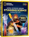 NATIONAL GEOGRAPHIC Stunning Chemistry Set - Mega Science Kit with 100+ Easy Experiments- Make a Volcano and Launch a Rocket, STEM Projects for Kids Ages 8-12, Science Toys (Amazon Exclusive)