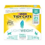 Tidy Cats Free & Clean Cat Litter, LightWeight Unscented Multi-Cat - 5.44 kg Box