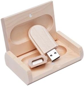 Yaxiny Memoria 2.0 USB 4GB Pendrive Hoja de Madera Divertido Pen Drive 4GB con Caja de Regalo de Madera Práctico Unidad Flash USB Almacenamiento para Regalo de Cumpleaños Llave USB