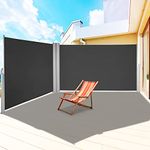 VEVOR Double Retractable Side Awning 236" x 71" Full Aluminum Rust-Proof Patio Sunshine Privacy Divider Wind Screen Longer Service Life Suitable for Courtyard Roof Terraces and Pools