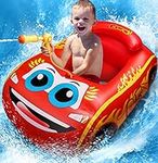 HopeRock Kids Pool Float with Water Gun, Inflatable Ride-on Swimming Pool Toy for Boys Aged 3-8 Years, Toddlers Pool Float Perfect for Summer Fun - Pool Float Kids, Ride-on Swimming Pool Toys（red）