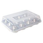 Nordic Ware Naturals 12 Cavity Muffin Pan with High-Domed Lid, Cupcake Tray with Superior Heat Conductivity, Premium Bakeware, Made in the USA, Silver