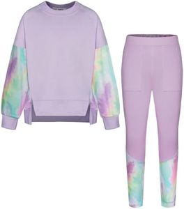GRACE KARIN Girls Outfit Size 7-8 Girls Fashion Clothes Pullover Sweatshirt Sweatpants Tracksuit 2 Piece Clothing Set