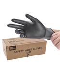 LANON Safety Work Gloves for Men and Women, 18 Pairs Mechanic Grey Working Gloves with Grip Odorless PU Coated, Seamless Knit, Full Fingertip Touchscreen for Light Duty Working Gloves,Large