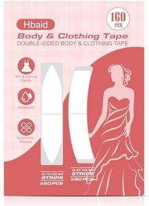 160 Pack Fashion Tape, Double Sided Body Tape and Clothing Tape, Transparent Fashion Tape for Clothes & Body, All-Day Adhesive, Two shapes for All Fabric Types and Sensitive Skin